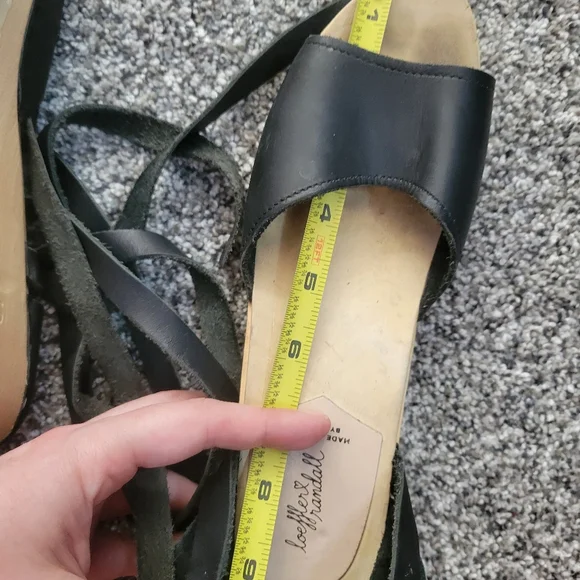 Loeffler Randall X Sven ankle tie clogs Black Leather 40 8.5 9 - Picture 5 of 13